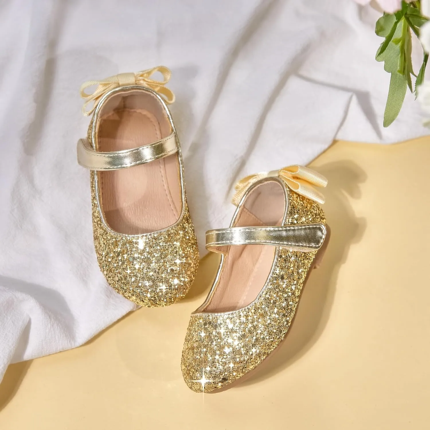 Flaryzone Toddler/Little Girls' Ballerina Flat Mary Jane Princess Dress Shoes - Wedding School Party