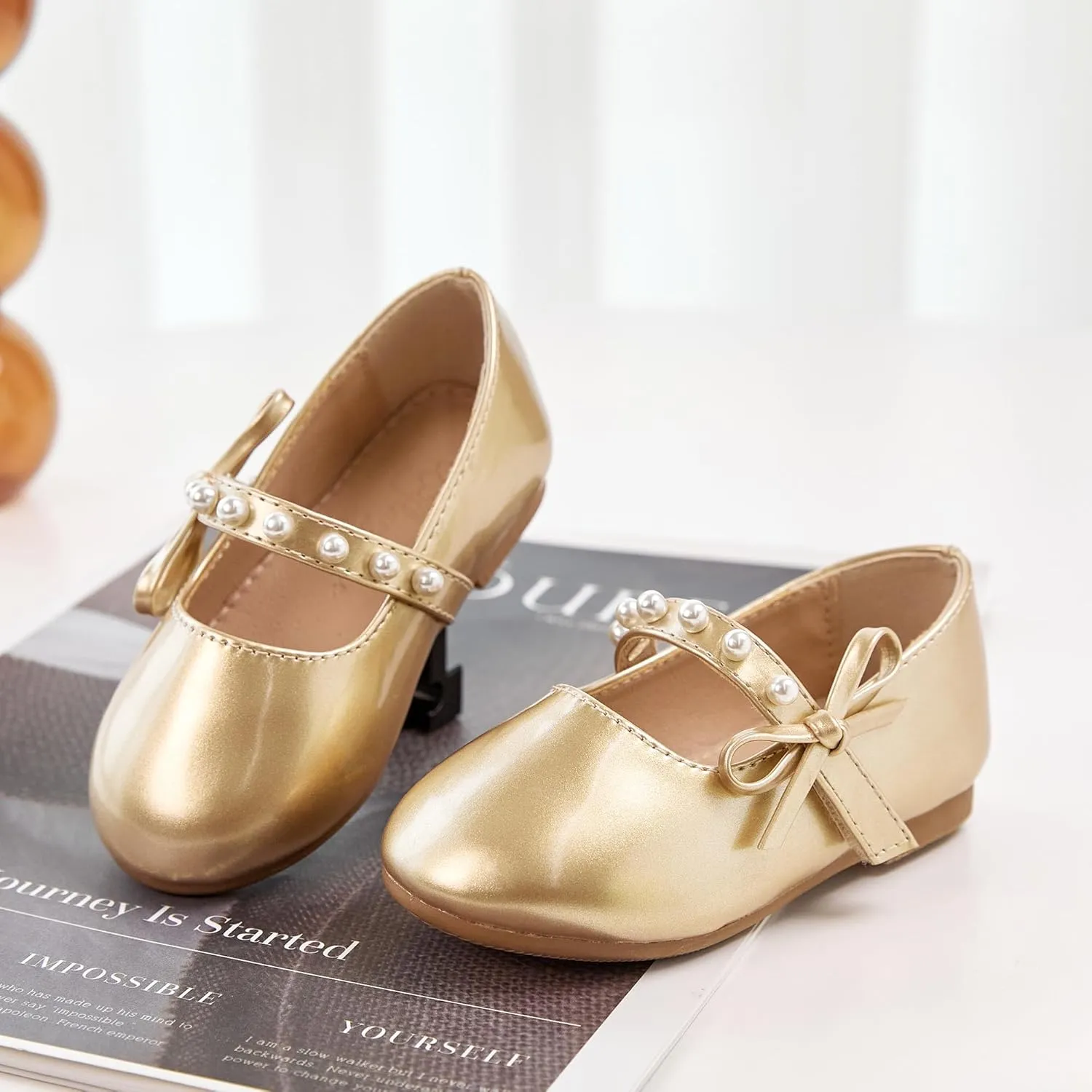 Flaryzone Toddler/Little Girls' Ballerina Flat Mary Jane Princess Dress Shoes - Wedding School Party