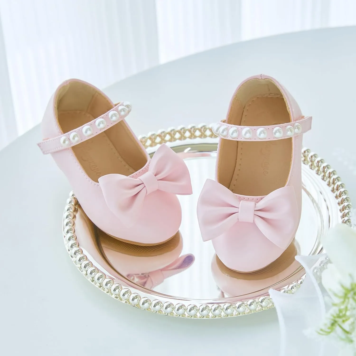 Flaryzone Toddler/Little Girls' Ballerina Flat Mary Jane Princess Dress Shoes - Wedding School Party