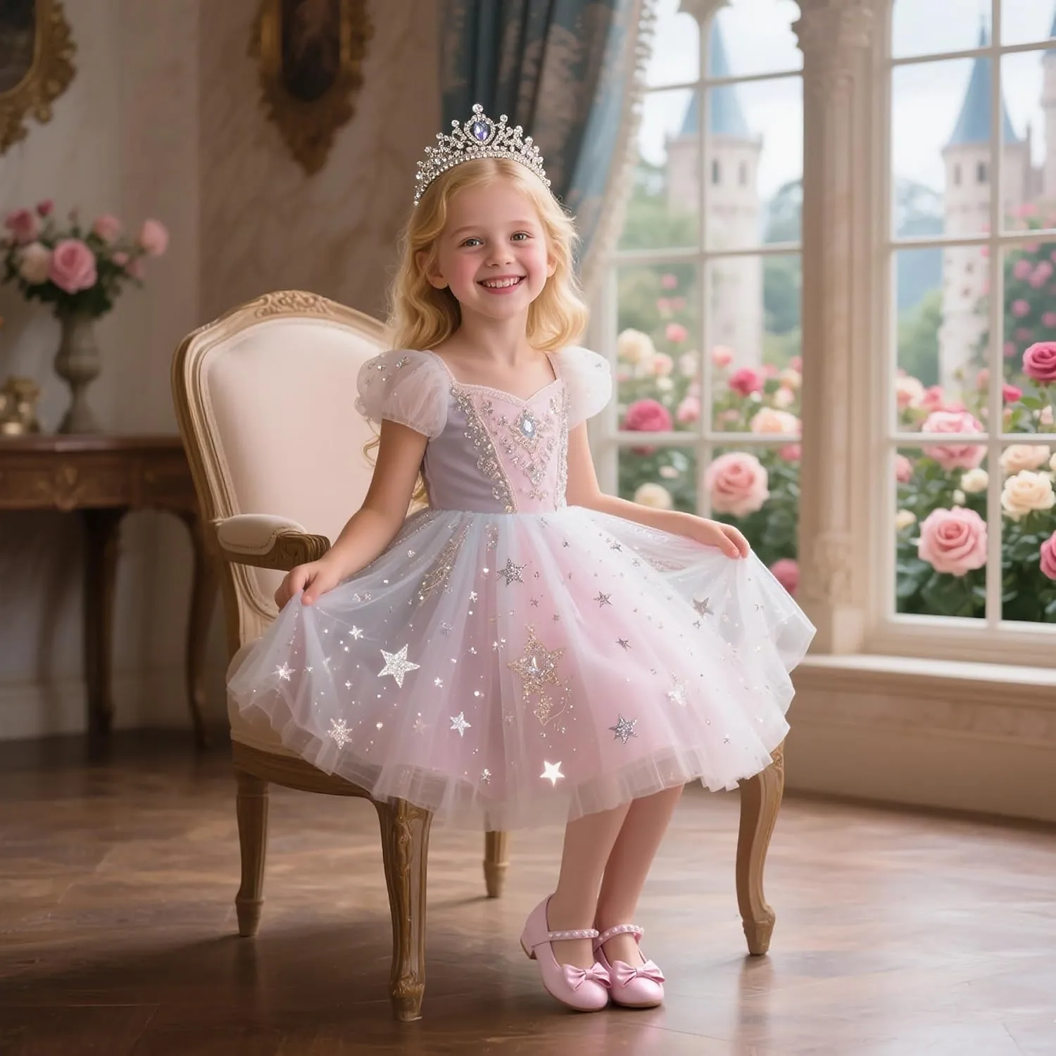 Flaryzone Toddler/Little Girls' Ballerina Flat Mary Jane Princess Dress Shoes - Wedding School Party
