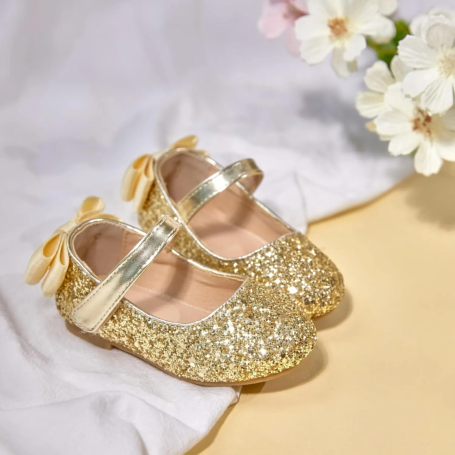 Flaryzone Toddler/Little Girls' Ballerina Flat Mary Jane Princess Dress Shoes - Wedding School Party