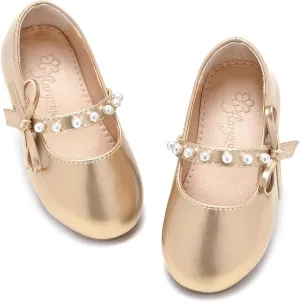 Flaryzone Toddler/Little Girls' Ballerina Flat Mary Jane Princess Dress Shoes - Wedding School Party