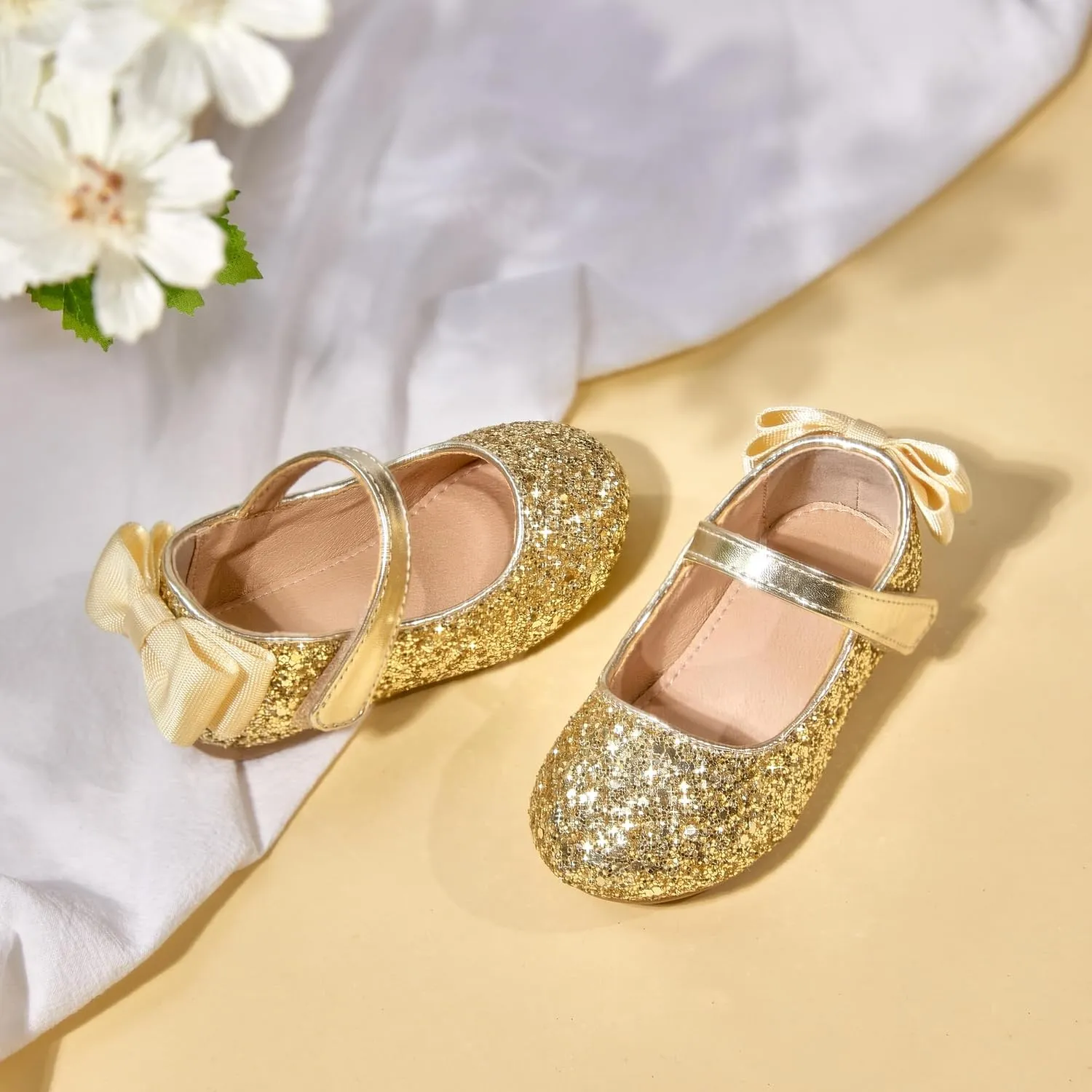 Flaryzone Toddler/Little Girls' Ballerina Flat Mary Jane Princess Dress Shoes - Wedding School Party