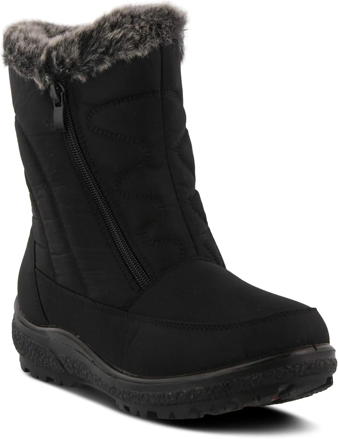 Flexus Boots for Women - Waterproof Nylon Boots with Dual Zippers - Winter Snow Boots