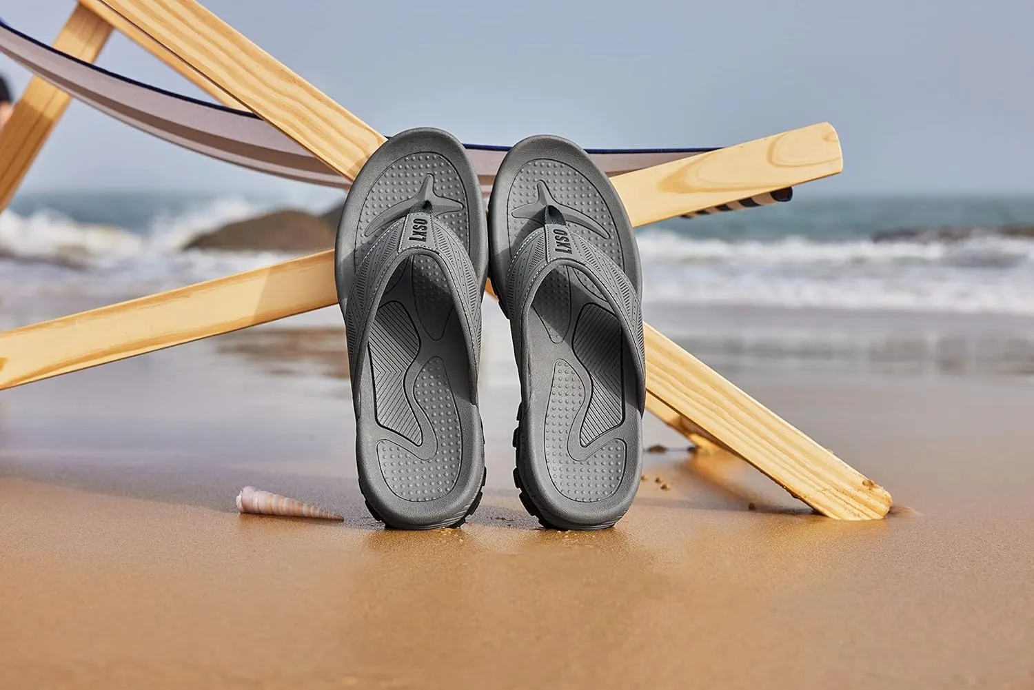 Flip Flops for Men Beach Thong Sandals with Arch Support Water Resistant Slippers Shower Shoes