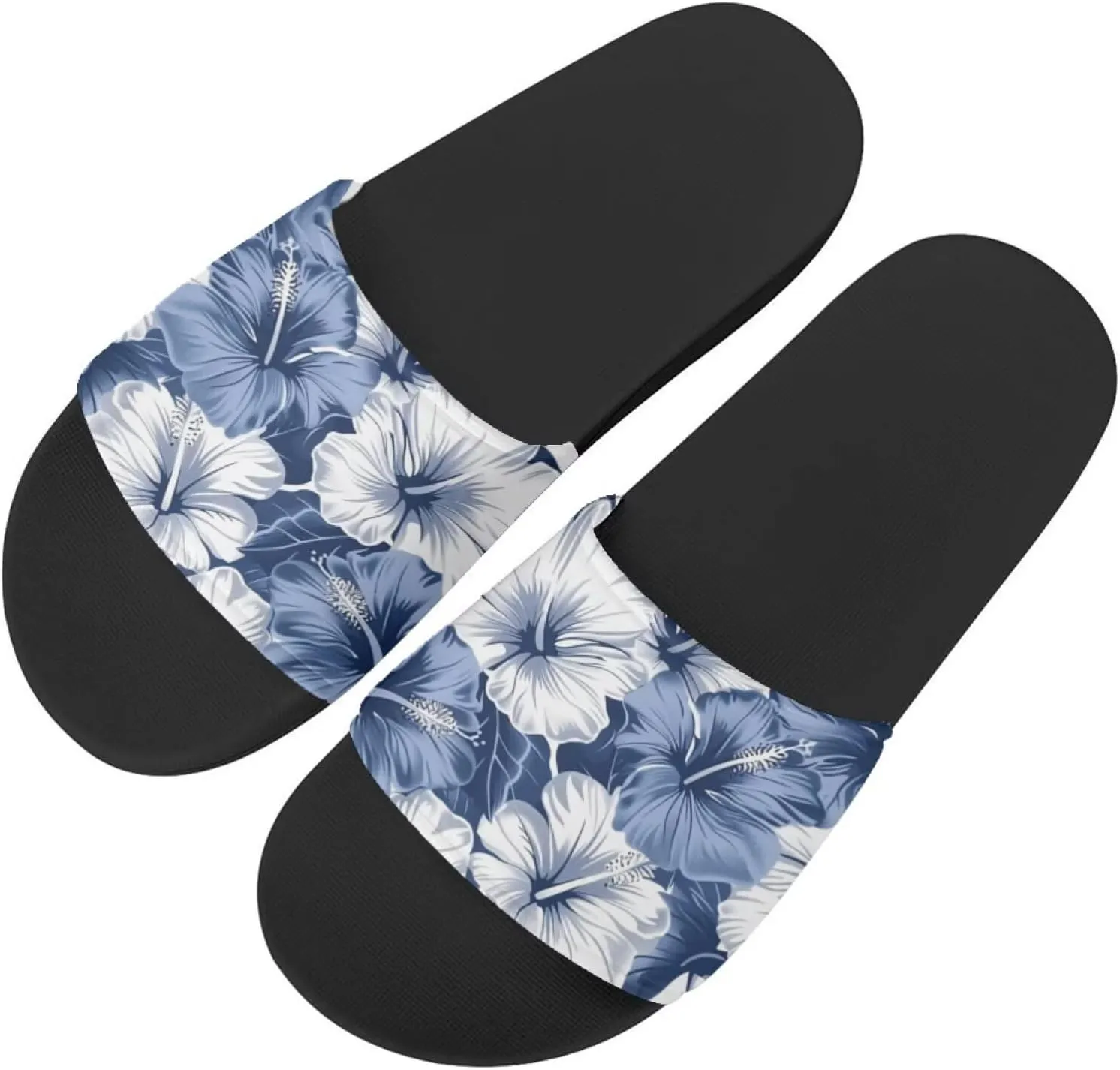 Flower Print Sandals for Women Slide Sandals Casual Lightweight Non Slip Summer Slippers