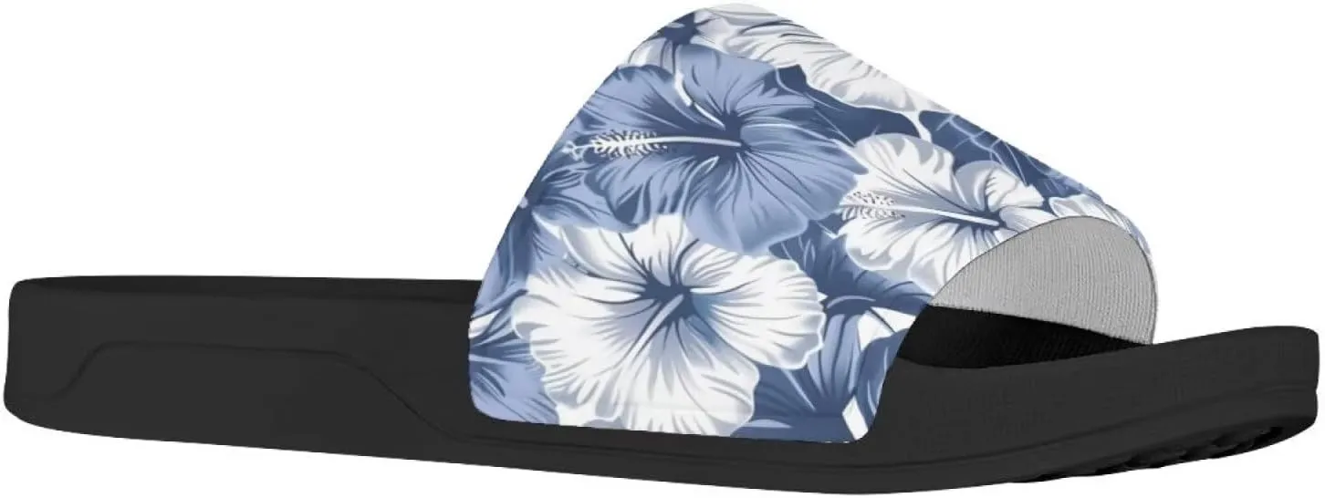 Flower Print Sandals for Women Slide Sandals Casual Lightweight Non Slip Summer Slippers
