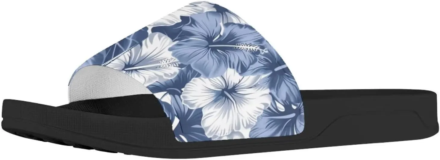 Flower Print Sandals for Women Slide Sandals Casual Lightweight Non Slip Summer Slippers