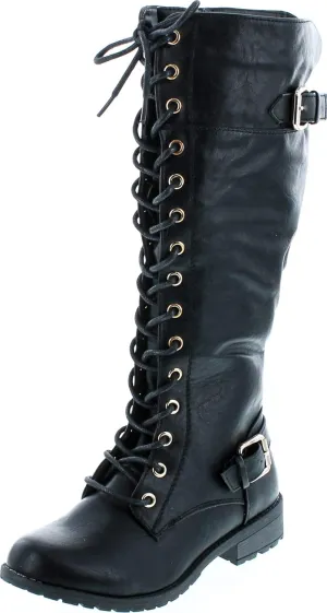 Forever Link Mango 27 Womens Knee High Buckle Riding Boots