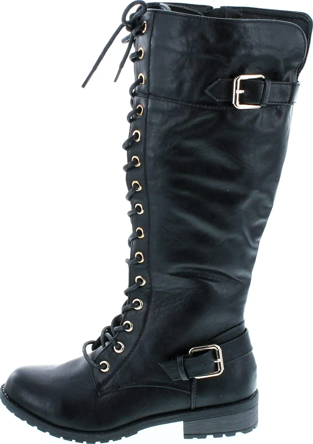 Forever Link Mango 27 Womens Knee High Buckle Riding Boots