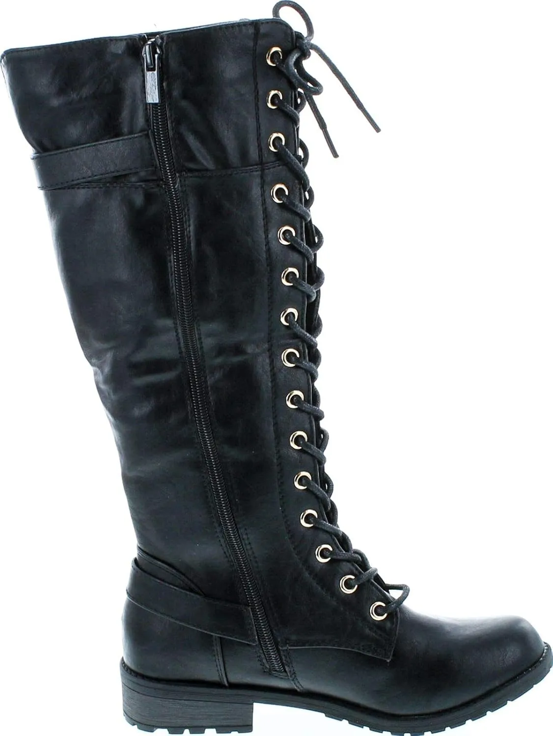 Forever Link Mango 27 Womens Knee High Buckle Riding Boots
