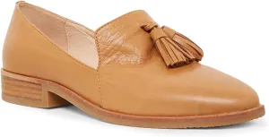 FOWT Double Tassel Trim Non-Slip Grip Sole Slip-on Low-Heel Pumps Synthetic Leather Iconic Fashion Almond Toe Shoes in Summer Spring Fall Comfort Wide Width Walking Loafers, Orange US Size 4-16 M