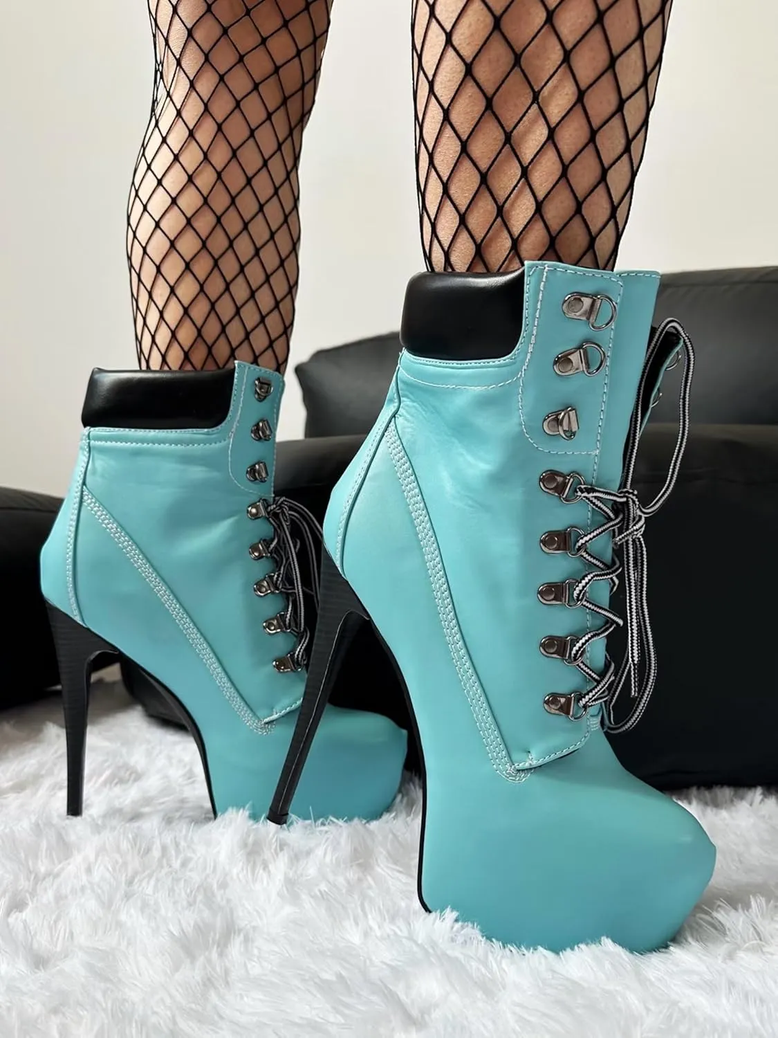 Frankie Hsu Stiletto Platform High Heeled Ankle Work Boots, Sexy Yellow Khaki Style Bootie, Big Size Fashion Designer Tooling Shoes For Women Men