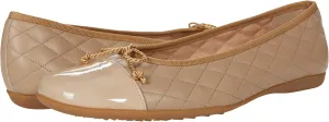 French Sole® PassportR Flat Sandals for Women – Leather Upper – Fabric Lining – Padded Insole Latte Patent Leather 6 M