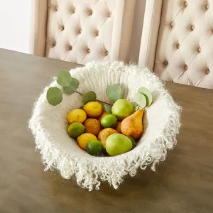 Fringed Skirt Decorative Wool Natural Bowl