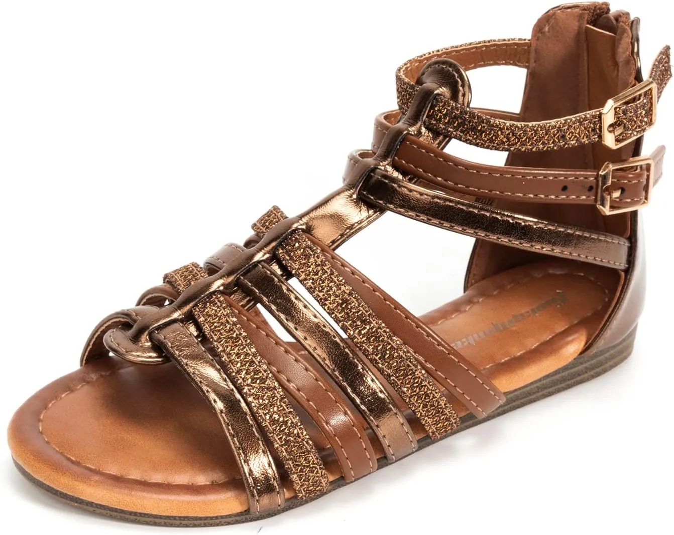 FUNKYMONKEY Girls Gladiator Strap Sandals Flat Fisherman Thong Cross Strappy Sandals