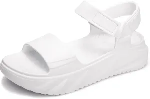 FUNKYMONKEY Women's Platform Plastic Sandals Ultra Light EVA Thick Sole Open Toe Waterproof Shoes