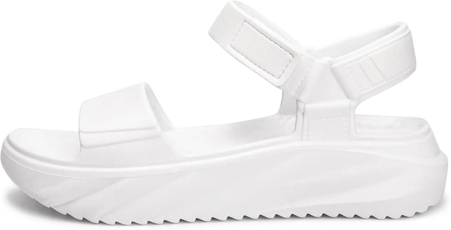 FUNKYMONKEY Women's Platform Plastic Sandals Ultra Light EVA Thick Sole Open Toe Waterproof Shoes