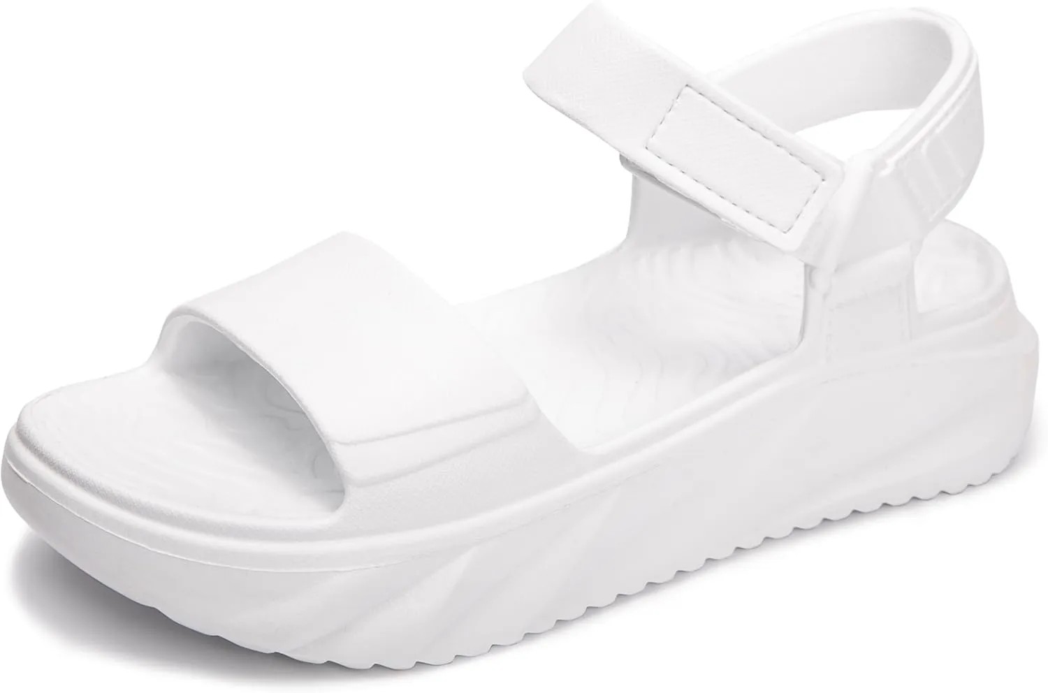 FUNKYMONKEY Women's Platform Plastic Sandals Ultra Light EVA Thick Sole Open Toe Waterproof Shoes
