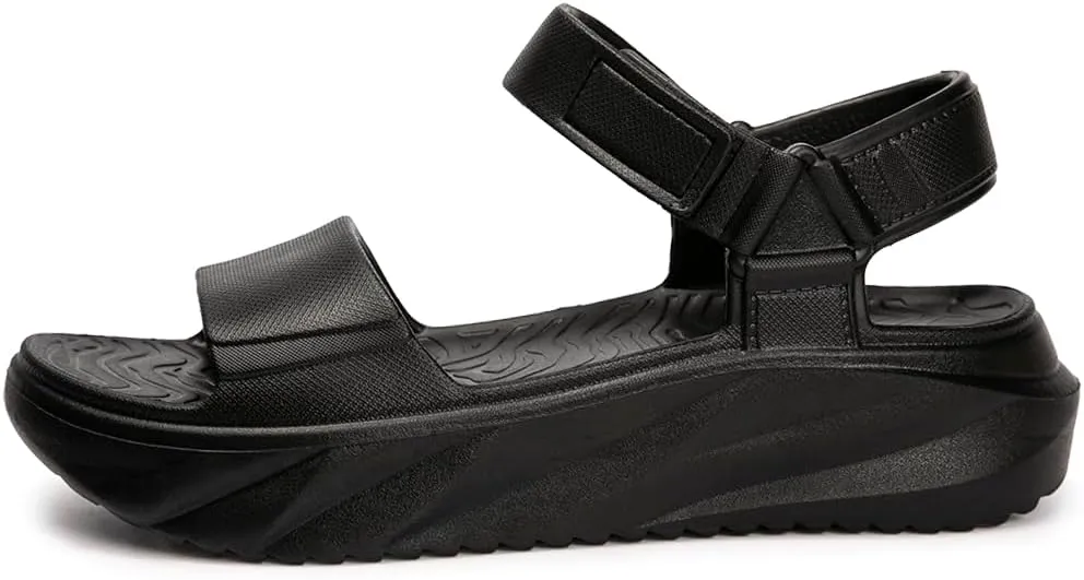 FUNKYMONKEY Women's Platform Plastic Sandals Ultra Light EVA Thick Sole Open Toe Waterproof Shoes