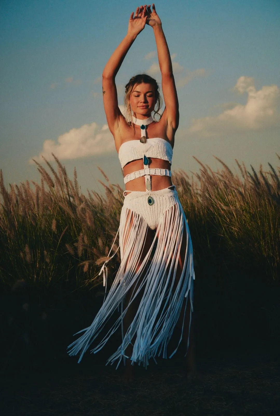 Gaia Neytiri Bodysuit  Handmade with Chakra Crystals Exclusive Dani Watanabe X Be Flow