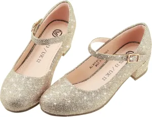 Girls Dress Shoes-Mary Jane Shoes for Girls, Princess Wedding Party Flower Girl School Shoes Low Heel Flats for Little/Big Kids