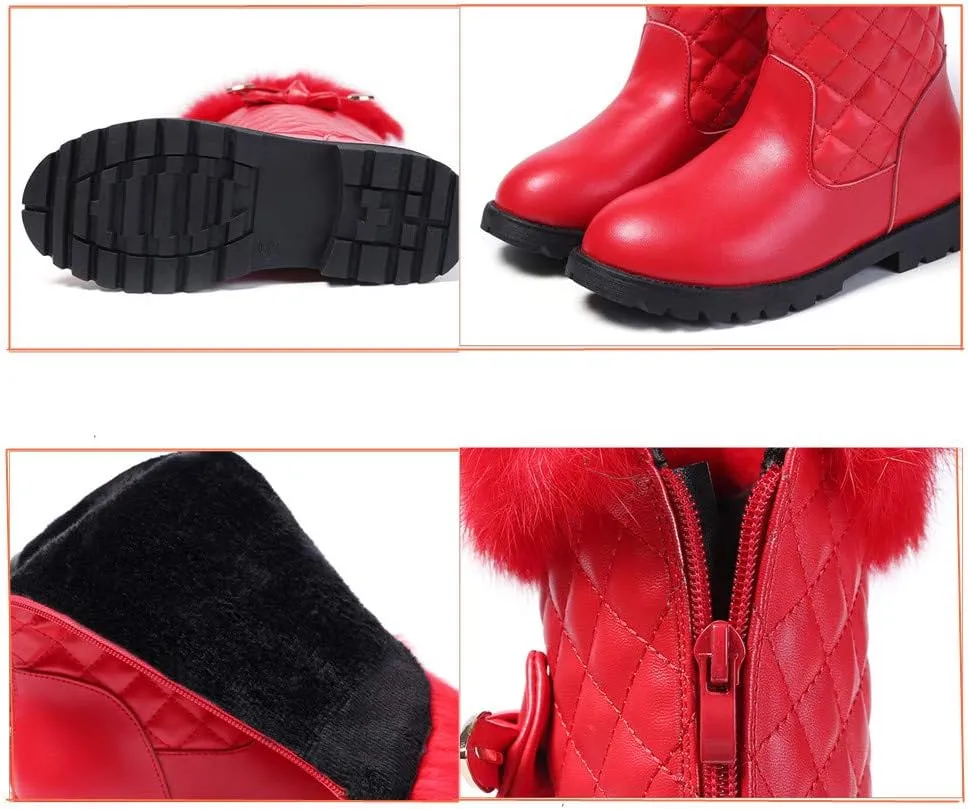 Girls Knee High Boots Genuine Leather Snow Boots Girls Winter Boots Kids