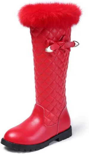 Girls Knee High Boots Genuine Leather Snow Boots Girls Winter Boots Kids