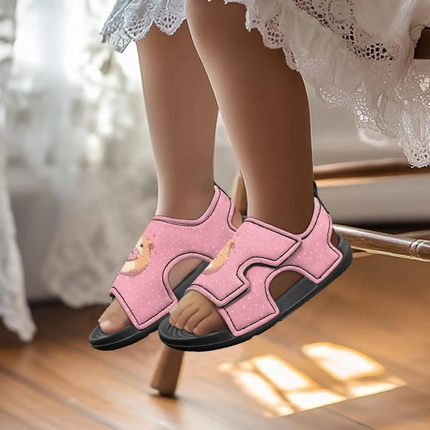 Girls Ladybug Sandals Kids Toddler Summer Hiking Water Shoes Open Toe Athletic Outdoor Sport Sandals