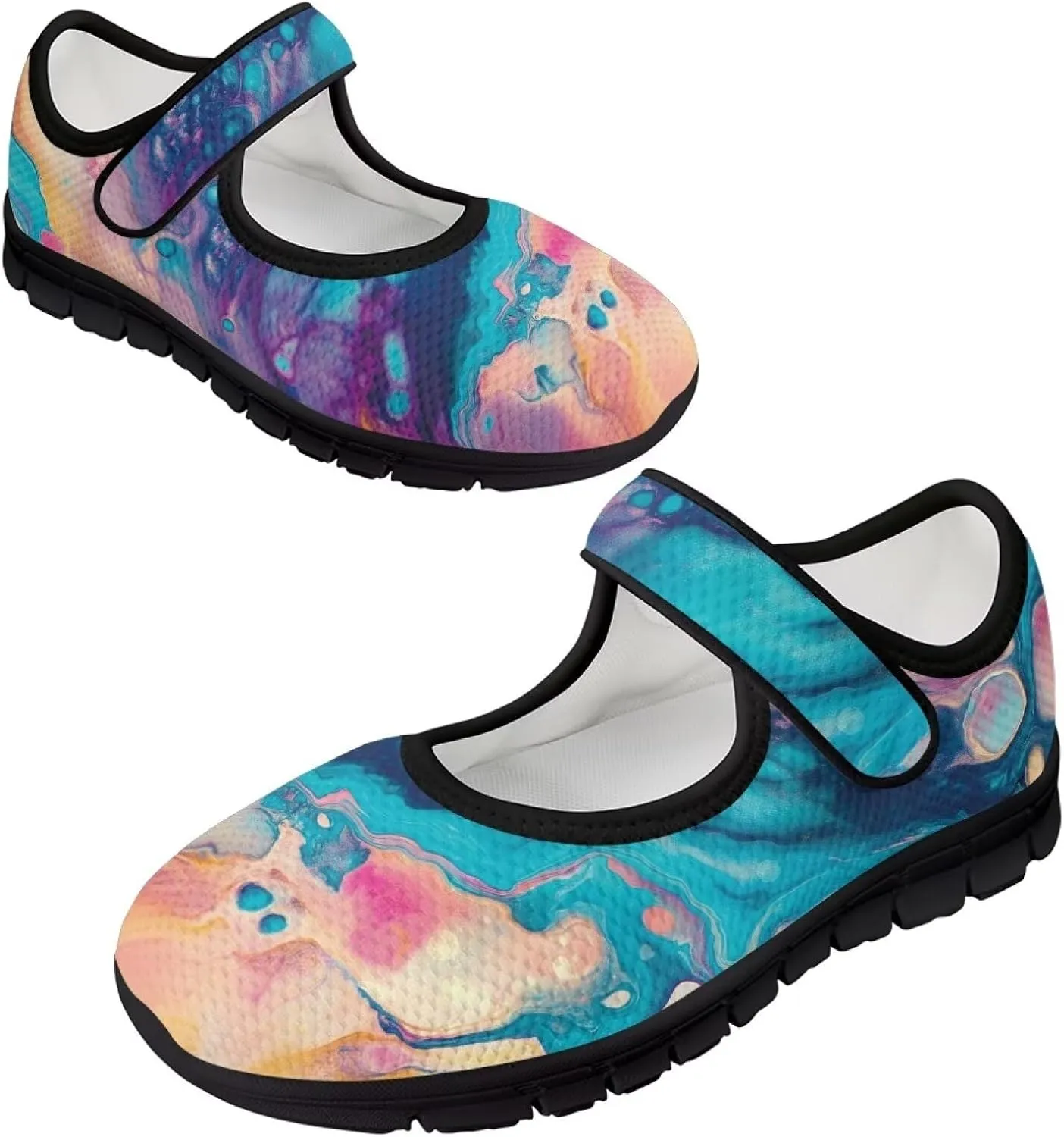 GOSTONG Qoiuvncy Women's Walking Shoes Breathable Mesh Casual Sneakers Non Slip Lightweight Comfort Flats Working Nurse Shoes Size 5.5-10