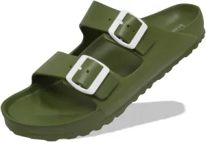 greenbox Women's Adjustable Slip-On EVA Double Buckle Slide Sandals - Lightweight and Comfortable Summer Footwear