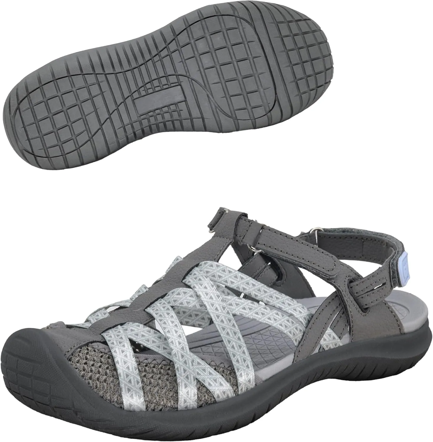 GRITION Hiking Sandals Women Closed Toe, Waterproof Lightweight Adjustable Hiking Athletic Sandals, Breathable For Beach Summer Adventure Comfortable Outdoor Sport