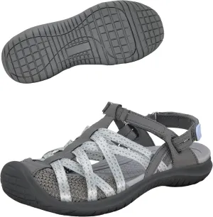 GRITION Hiking Sandals Women Closed Toe, Waterproof Lightweight Adjustable Hiking Athletic Sandals, Breathable For Beach Summer Adventure Comfortable Outdoor Sport