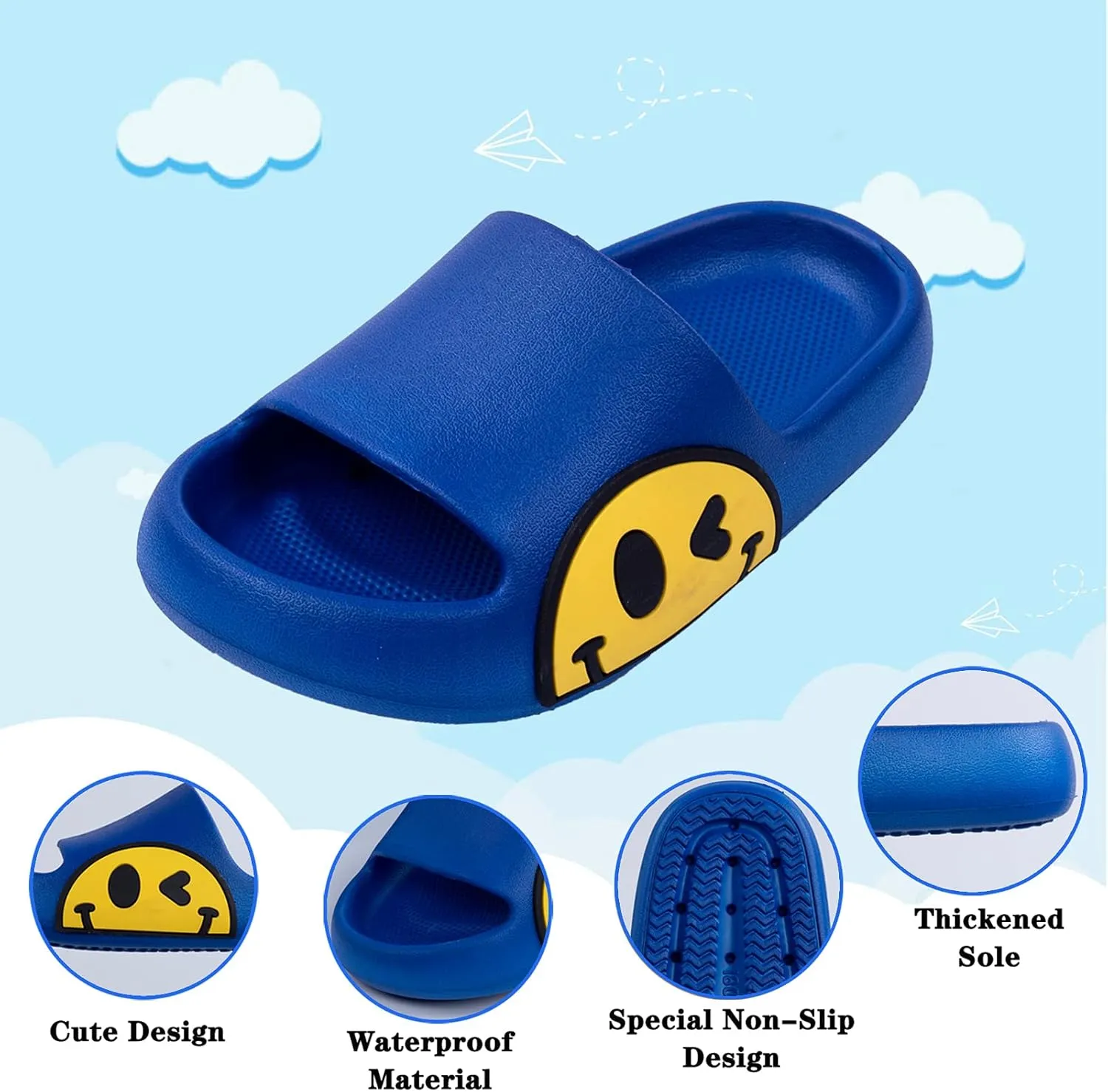 Guyarns Big Kids Cloud slides,Boys Girls Slides Non-slip Summer Beach Pool Shoes Toddler Cartoon Slides Sandals Indoor&Outdoor Garden Slippers Shower Shoes
