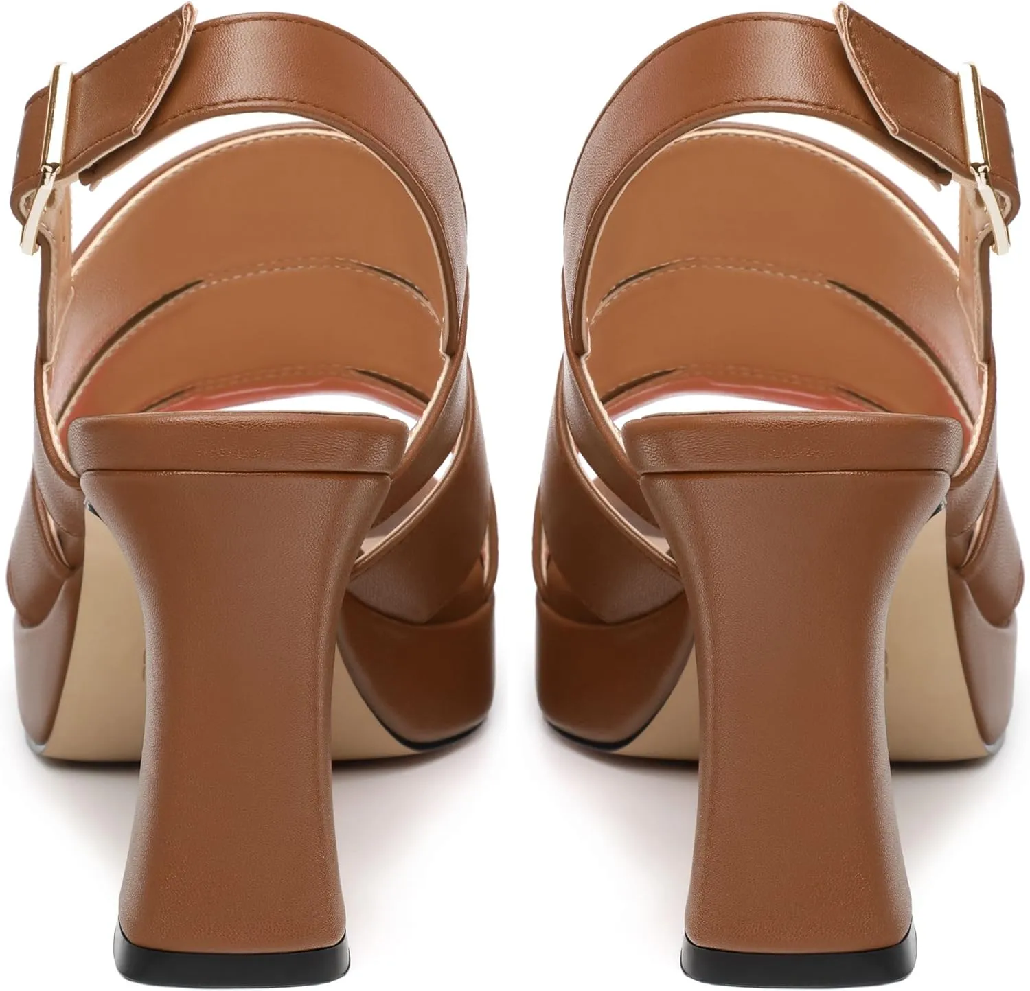 Heels for Women Block Chunky Platform High Heels Open Toe Square Strappy Heel Sandals Wedding Prom Party Fashion Slingback Dress Pump Sandals