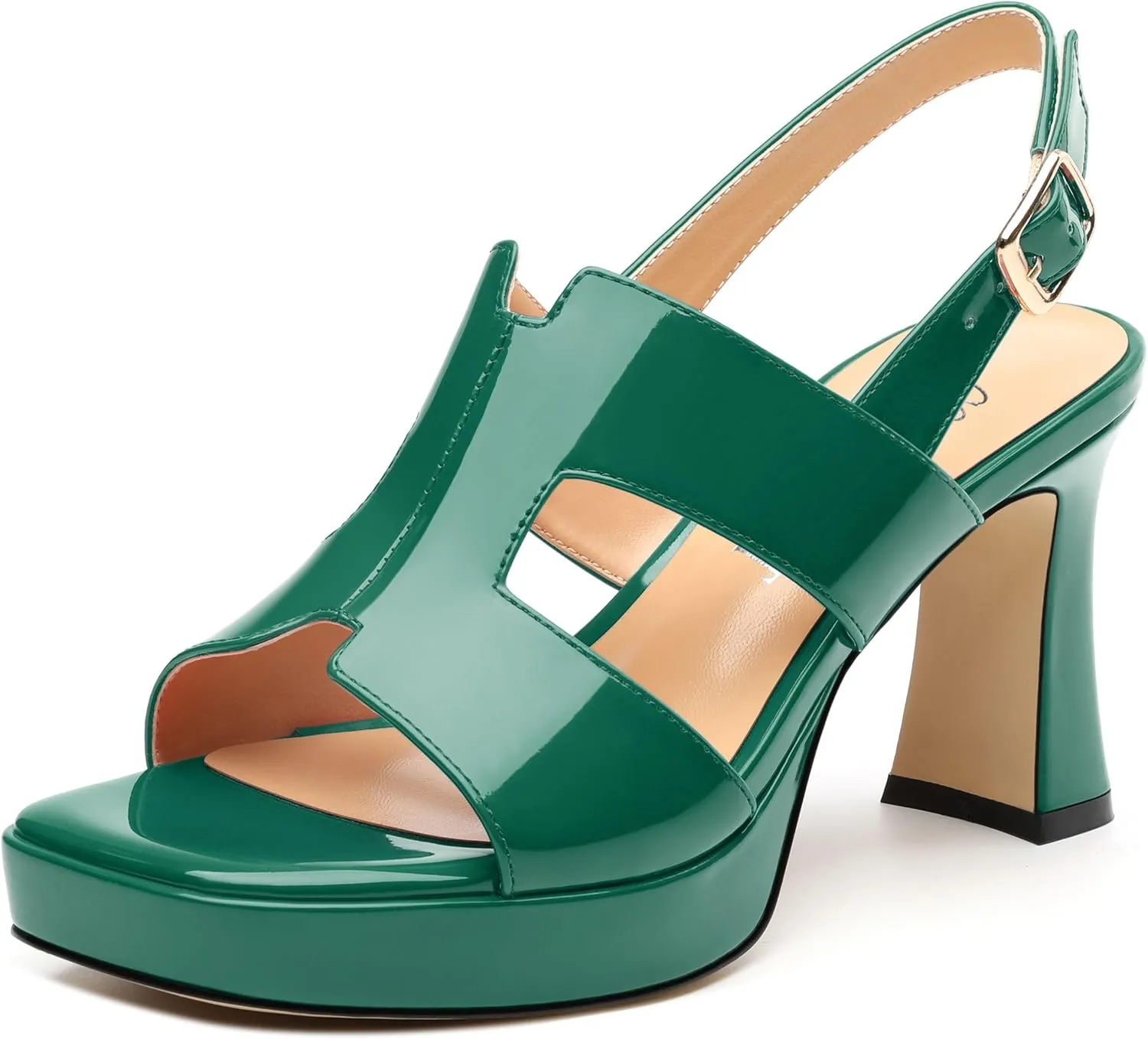 Heels for Women Platform Chunky Heeled Sandals Square Open Toe Strap Block High Heels Wedding Party Dance Fashion Summer Sandals