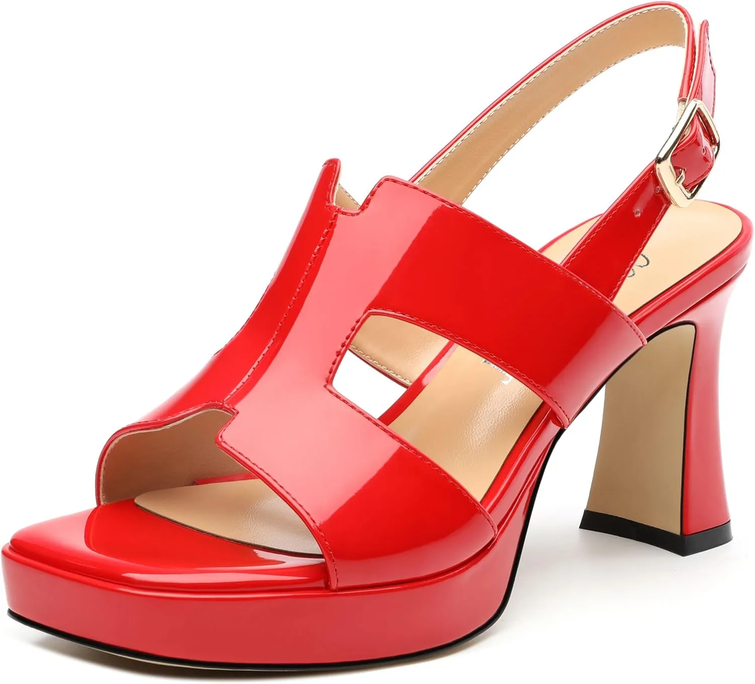 Heels for Women Platform Chunky Heeled Sandals Square Open Toe Strap Block High Heels Wedding Party Dance Fashion Summer Sandals