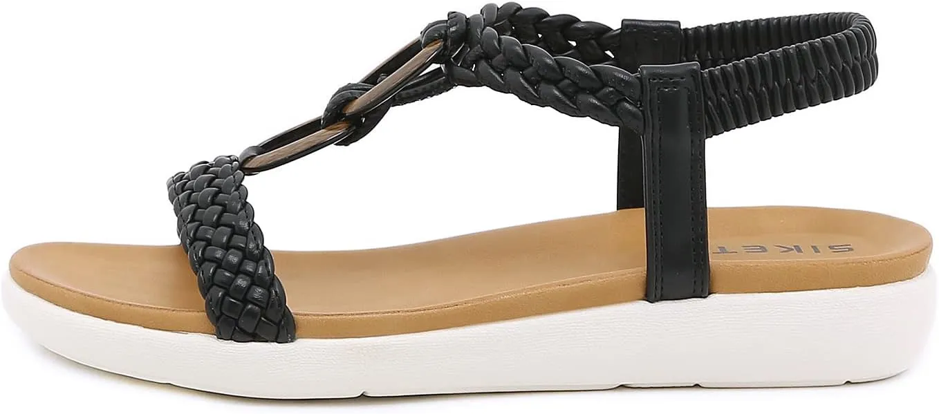 HNGHOU Women's Summer Sandals Shoes Casual Comfort Open Toe Shoes Flat Sandals