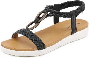 HNGHOU Women's Summer Sandals Shoes Casual Comfort Open Toe Shoes Flat Sandals