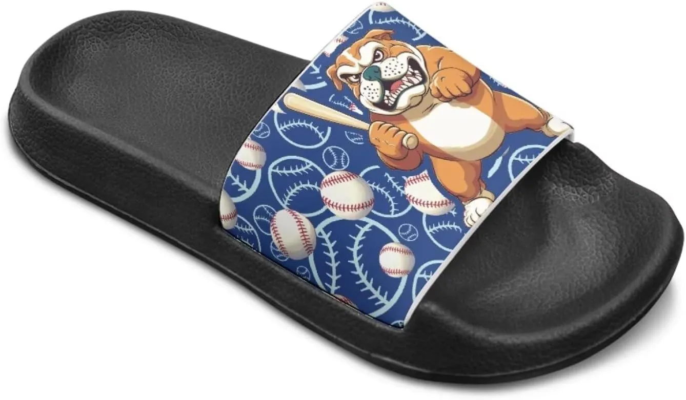 Howilath Dog Print Slides for Boys Beach Summer Kids Sandals Open Toe Non-Slip Children Slippers Indoor Outdoor Shoes