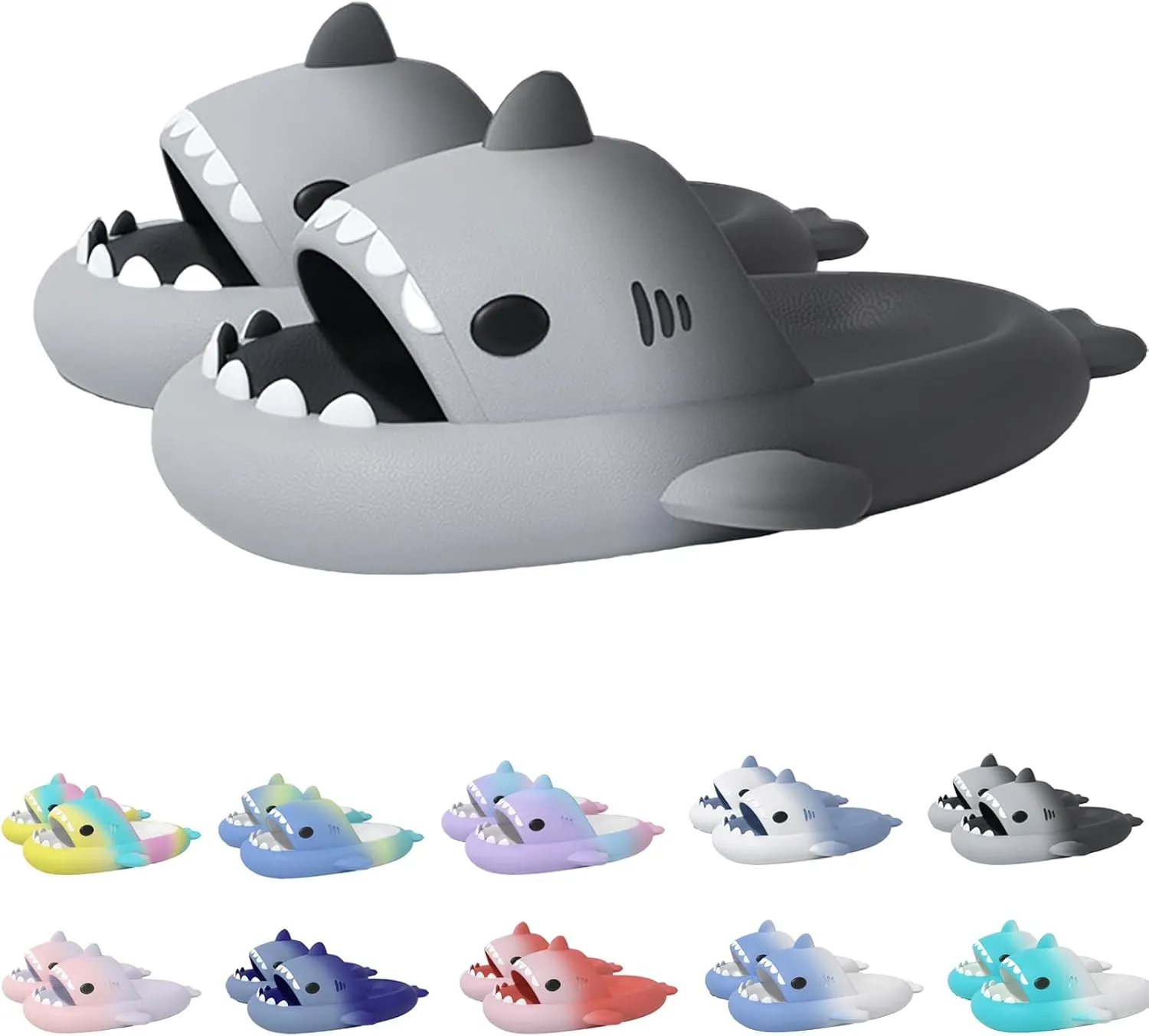 Hrtesus Shark Slides Shark Slippers Shark Sandals for Women and Men, Summer Beach Slippers Sandals Lightweight Non-Slip