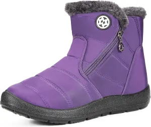 Hsyooes Womens Warm Fur Lined Winter Snow Boots Waterproof Ankle Boots Outdoor Booties Comfortable Shoes for Women