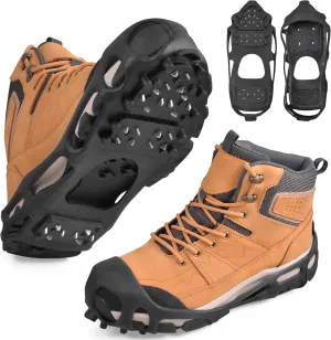Ice Snow Traction Cleats Crampons Anti-Slip Snow Shoes Cleats Walking on Snow Ice Winter Walking Boots Cleats for Men Women