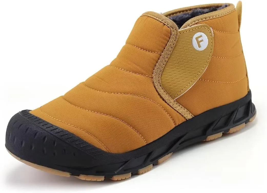 INEELUYI Men Women Winter Boots Outdoor Warm Fur Lined Slip On Sneakers Anti-Slip Waterproof Snow Boots