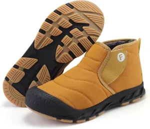 INEELUYI Men Women Winter Boots Outdoor Warm Fur Lined Slip On Sneakers Anti-Slip Waterproof Snow Boots