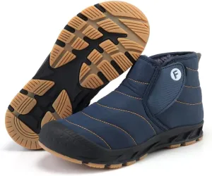 INEELUYI Men Women Winter Boots Outdoor Warm Fur Lined Slip On Sneakers Anti-Slip Waterproof Snow Boots