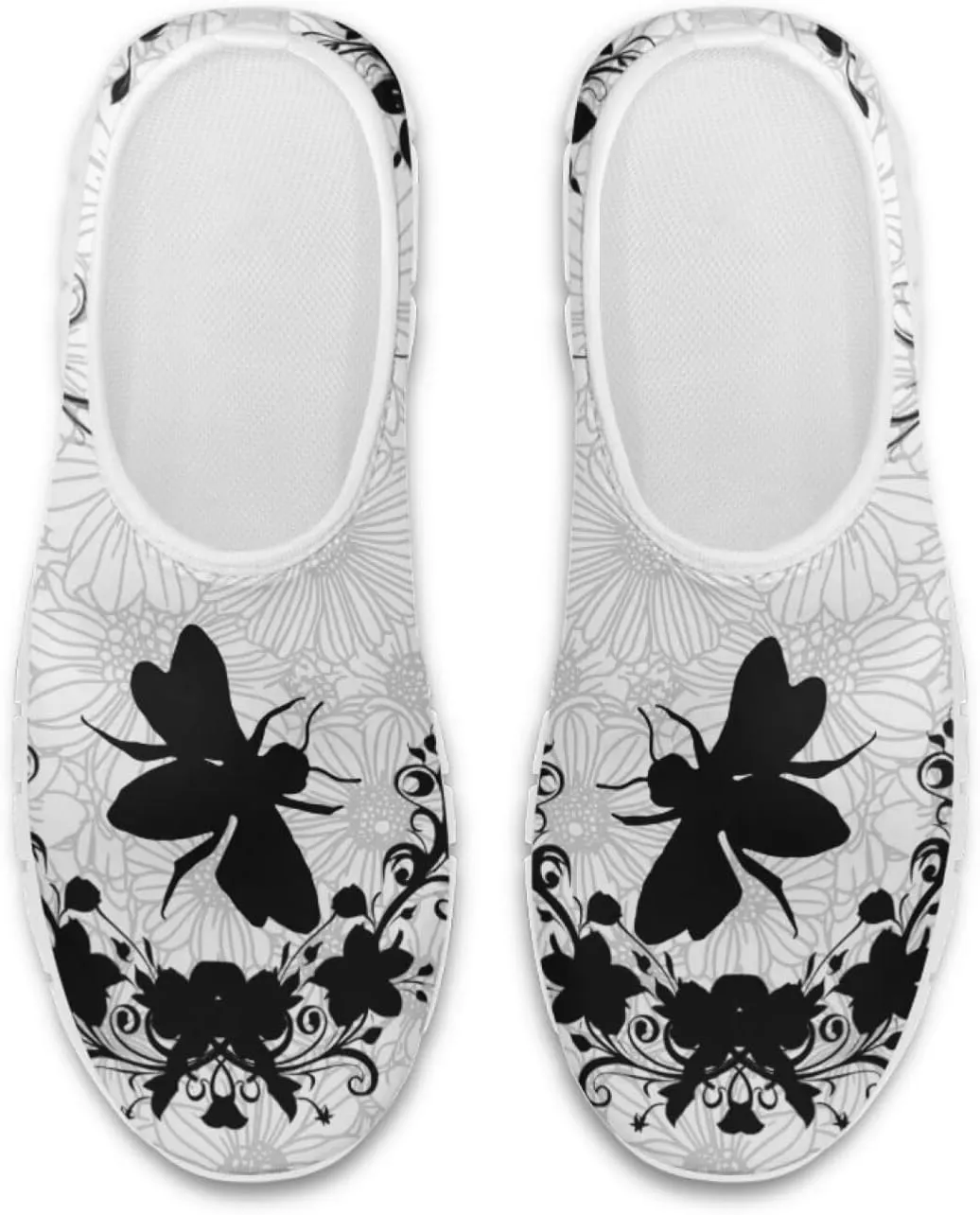 Jeiento Boho Floral Loafers for Women Slip on Shoes Flats Shoes Cozy Work Shoes