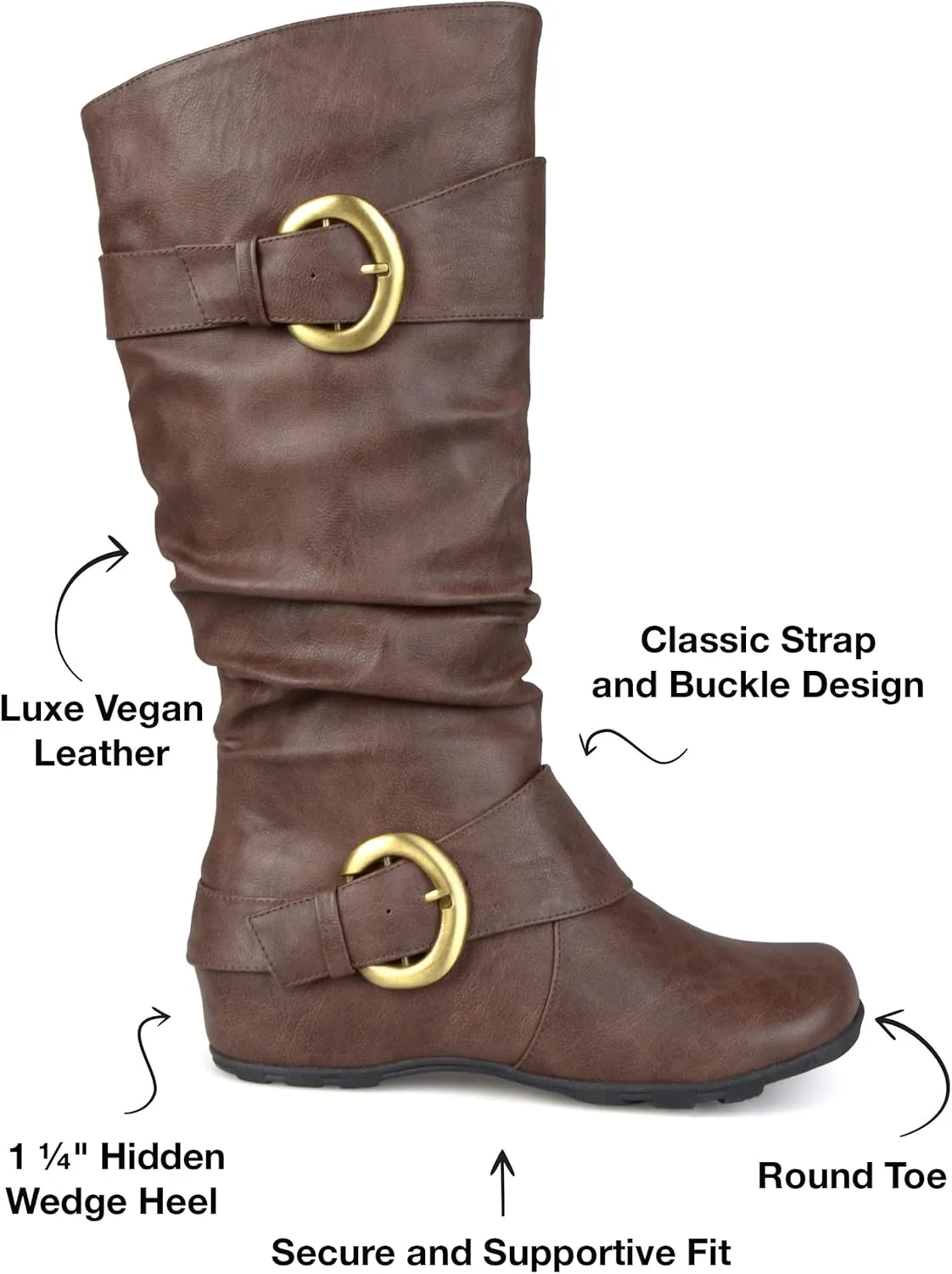 Journee Womens Paris Hidden Wedge Riding Boots