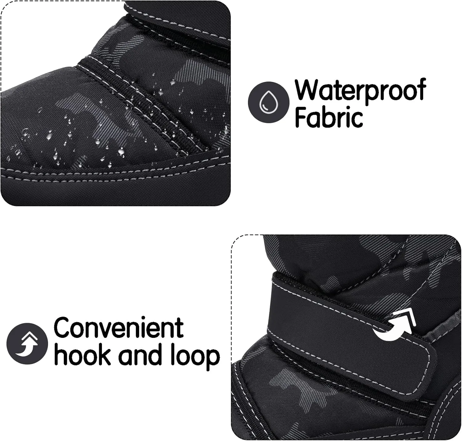 K KomForme Boys Girls Snow Boots Waterproof Winter Outdoor Boots(Toddler/Little Kid/Big Kid)