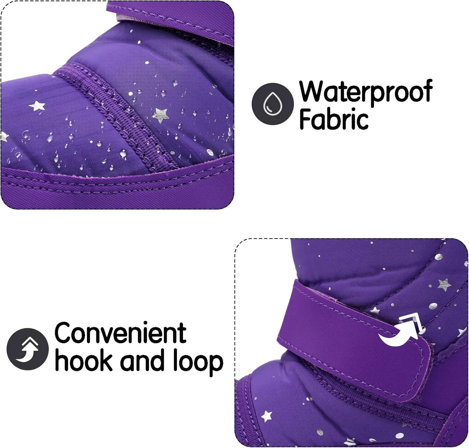 K KomForme Boys Girls Snow Boots Waterproof Winter Outdoor Boots(Toddler/Little Kid/Big Kid)